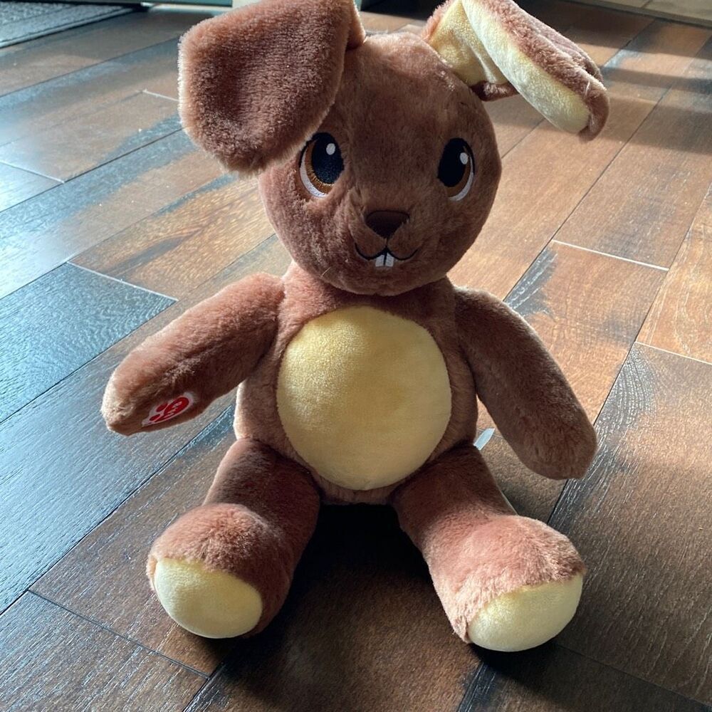 Build a Bear 2015 chocolate brown stuffed bunny posable ears stuffed animal plus